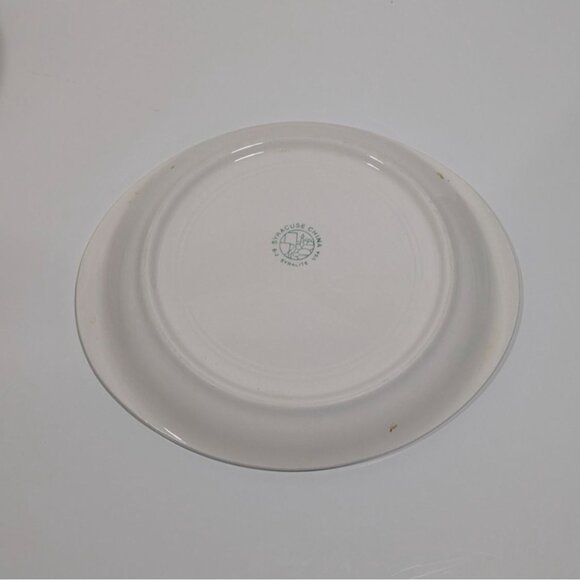 Syracuse Syralite Captains Table Oval Serving Platter Plate White Floral Vintage - Picture 8 of 10